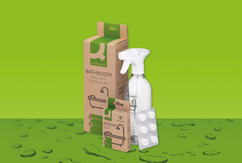 Q-Connect – Badreiniger Starterset – Flasche 500 ml + 6 Tabs