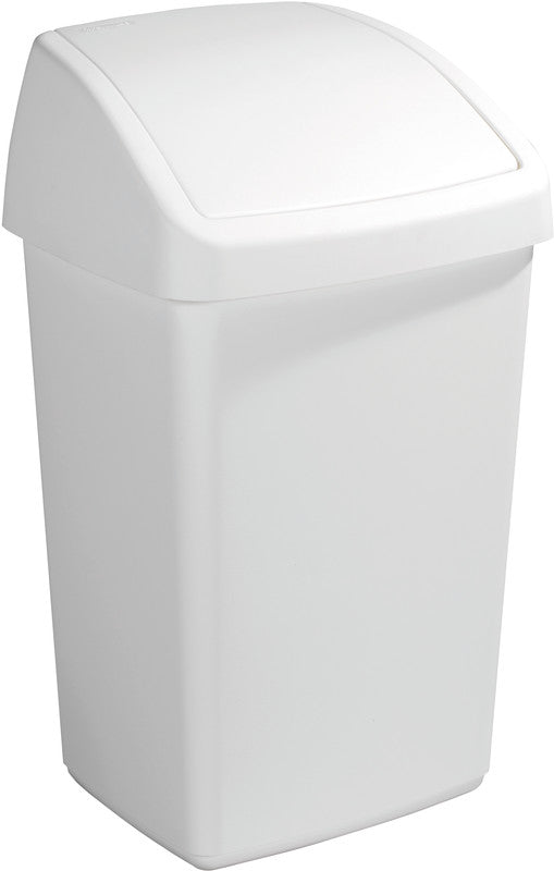 Zwingo Abfallcontainer – 50 l – mit Deckel – Kunststoff, Weiss – B × H × T 395 × 600 × 345 mm