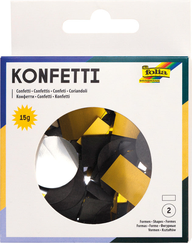 Folia Konfetti, mehrfarbig, Motiv Classy, recyclingfähig, FSC-zertifiziert