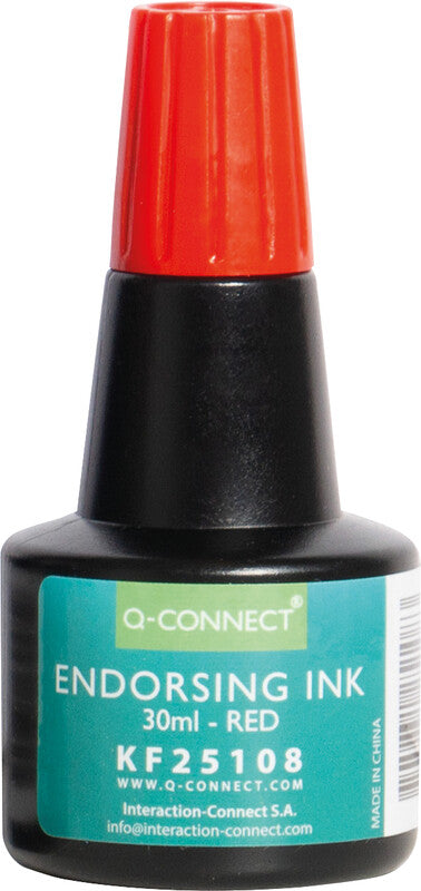 Q-CONNECT Stempelfarbe – 28 ml, Kunststoff, Rot