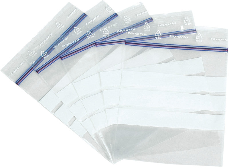 Topgrip Verschlussbeutel, transparent, mit Beschriftungsfeldern – 100 × 125 mm – 100 Stk.