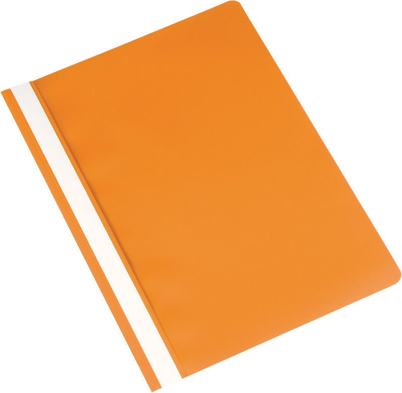 Q-connect Schnellhefter – A4, PP, Orange, Metall-Deckleiste, Beschriftungsfeld
