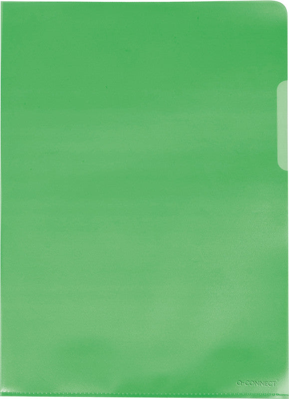 Q-CONNECT Sichtmappe A4 – 120 µm, grün, Kunststoff, genarbt, blendfrei, 100er-Pack