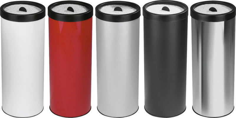 Zwingo Standascher – Metall, Weiss – mit Sandsieb – Ø 330 × H 800 mm