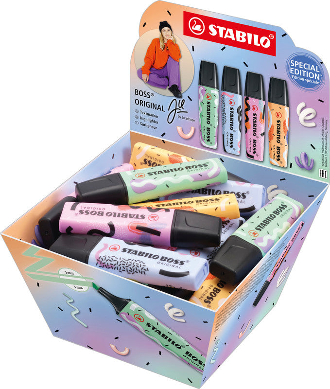 STABILO BOSS Original Textmarker Set 4 Pastellfarben – Keilspitze, 2–5 mm