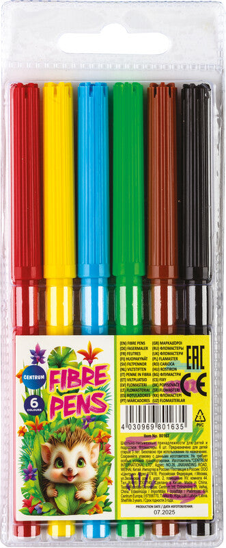 Centrum Filzstifte – Rundspitze, 6 Farben