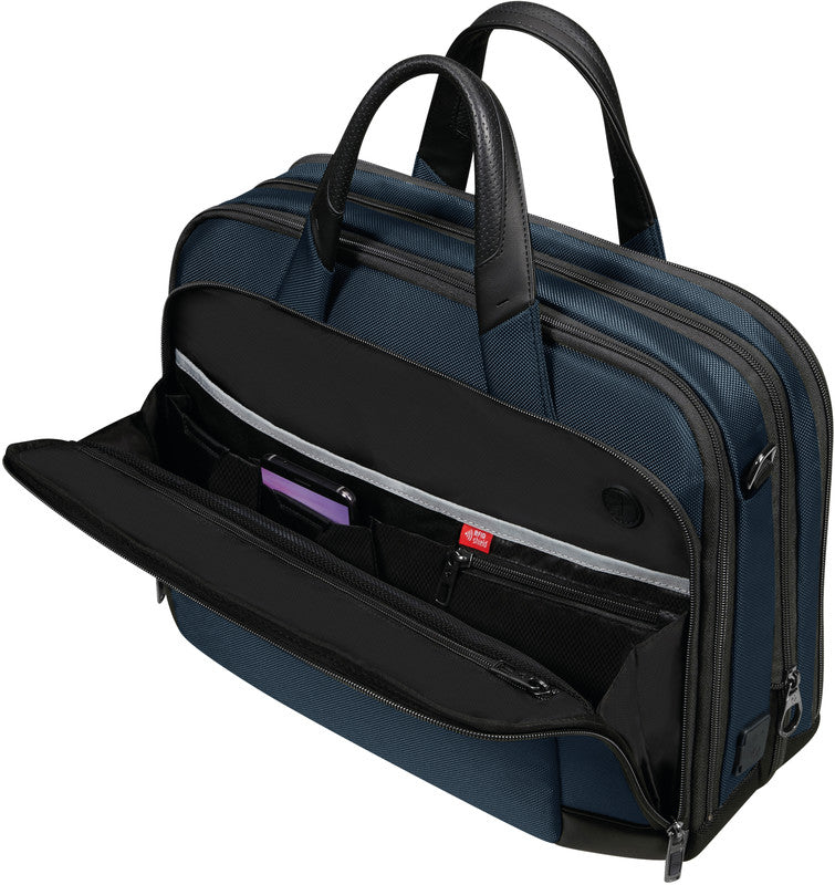 Samsonite Pro-DLX 6 Notebook-Tasche – für Notebooks bis 15,6", 16/23 l, RFID-Fach, USB-Port, Nylon, blau