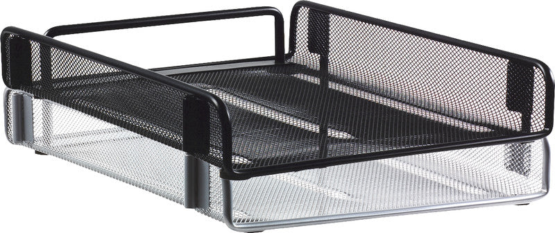 Rexel Briefkorb – für A4, stapelbar, mit Griffausschnitt, glänzend, schwarz, B 263 × H 55 × T 351 mm