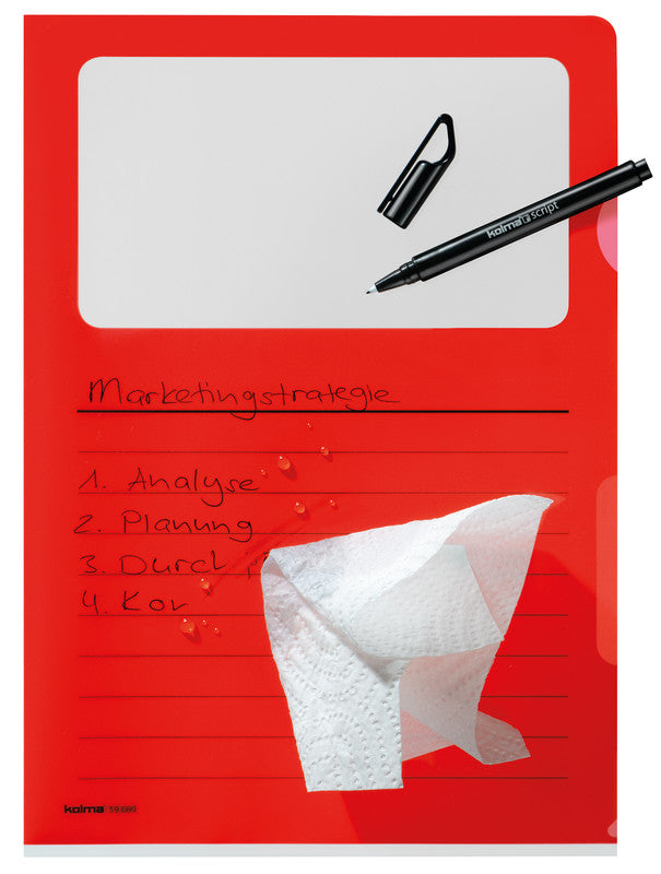 Kolma Sichtmappe A4 – Rot, Kunststoff, Glänzend, 130 µm, 10er-Pack, 100% Rezyklierbar
