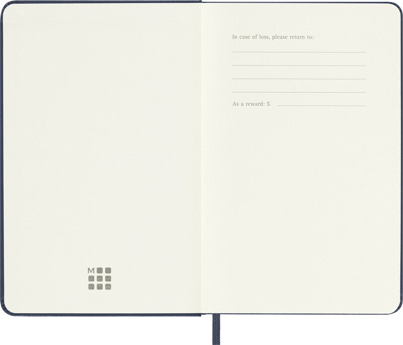 Moleskine Taschenagenda – 1 Woche/1 Seite, gebunden, 9 × 14 cm, 2026, Englisch, Saphirblau, FSC