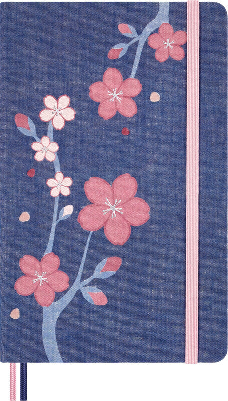 Moleskine Notizbuch Limited Edition Sakura, liniert, Leimbindung, Hardcover, 176 Seiten, 100 g/m² – blau