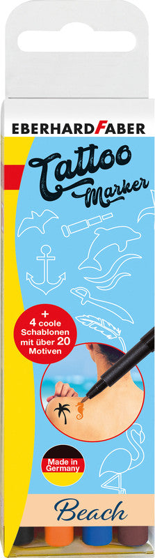 Eberhard Faber Non-Permanent Marker – Rundspitze – Sortiert – 4er-Set – Wasserlöslich