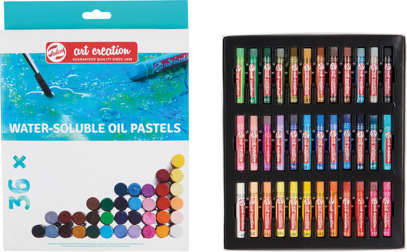 Talens Ölpastelle – farbig sortiert, Schaft: Papier, 36er-Pack, wasservermalbar, geruchsarm