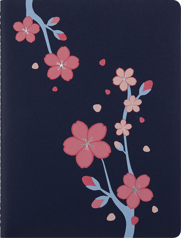 Moleskine Notizheft Limited Edition Sakura, liniert, Fadenheftung, Karton, 120 Seiten, 70 g/m² – blau/rosa