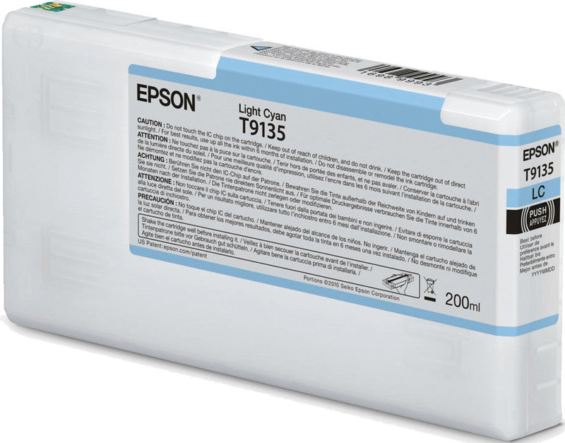 Epson Tintenpatrone T9135, helles Cyan, 200 ml – für Inkjetdrucker, Multifunktionsgeräte