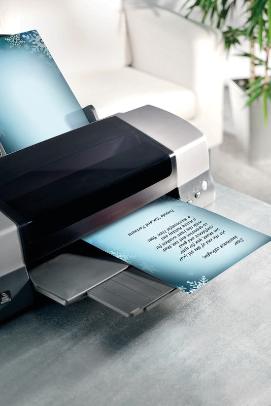 Sigel Motivpapier – A4, 90 g/m², Motiv: Blaue Schneeflocken – für Inkjet/Laser/Kopierer – FSC – 25 Blatt
