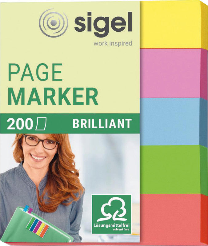 Sigel Indexstreifen – 12×50 mm – sortiert, 5×40 Stück