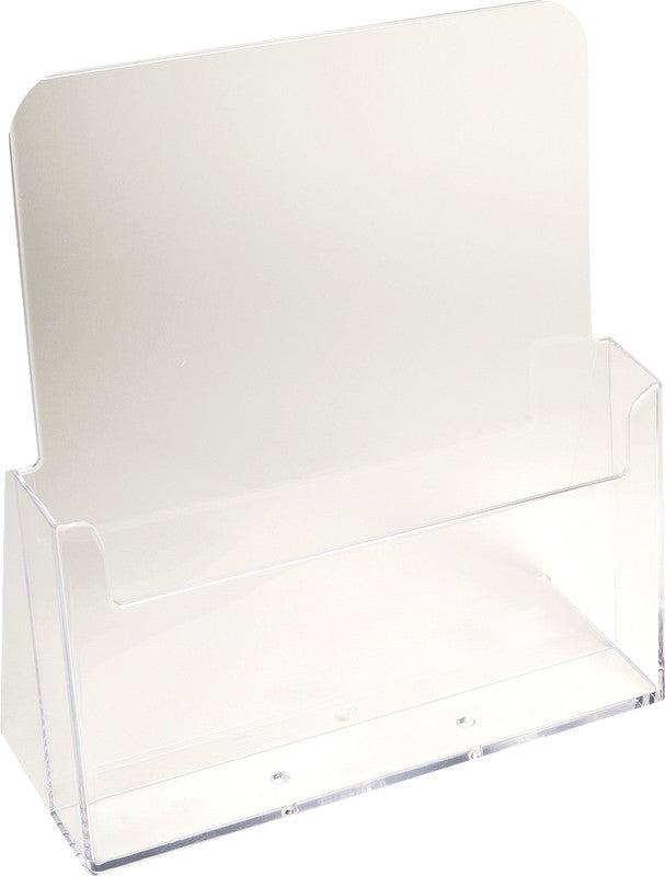 Exacompta Tischprospekthalter – für A4 – 1 Fach – Hochformat – transparent – Polystyrol – 85×235×247 mm