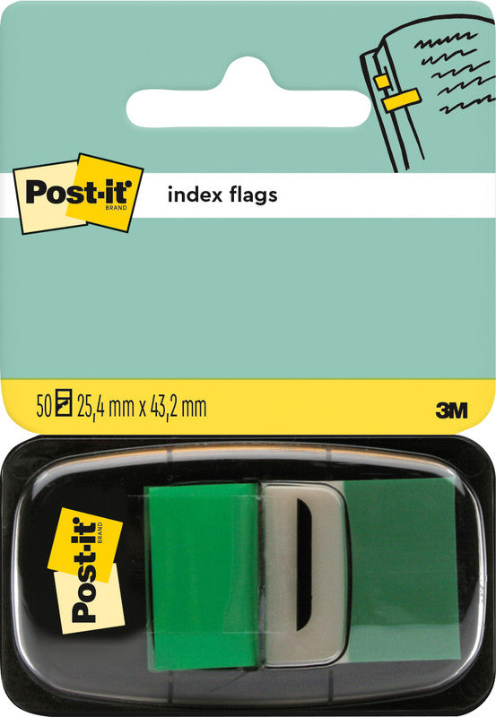Post-it Indexstreifen – 25,4×43,2 mm – Grün, 50 Stück, mit Dispenser