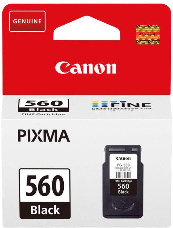 Canon Tintenpatrone PG-560, Schwarz, 180 Seiten – für Inkjet- und Multifunktionsgeräte