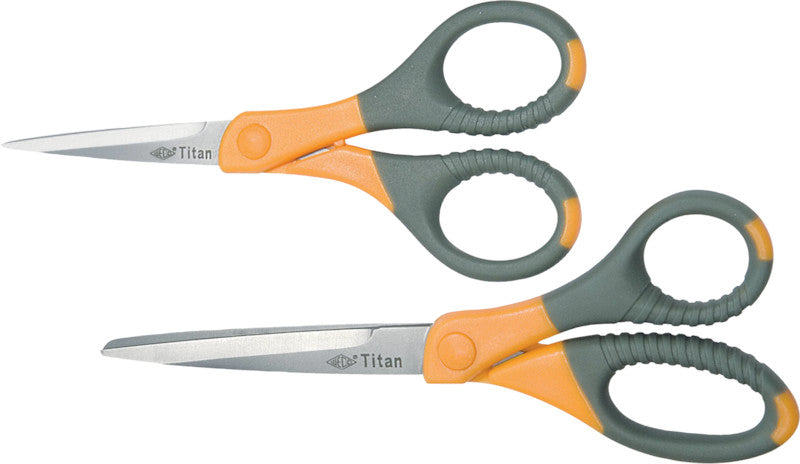 Wedo Universalschere – Edelstahl, titanbeschichtet, für Rechts- und Linkshänder, spitz, Kunststoff, grau