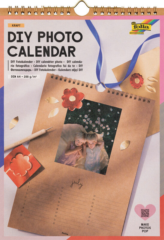 Folia Bastel-Dauerkalender, A4, d/f/i/gb, Spiralbindung, mit Aufhänger