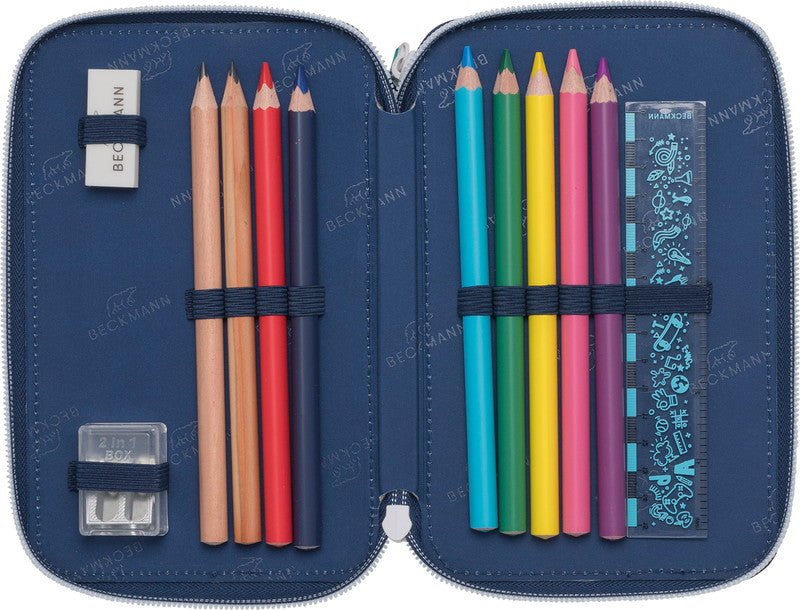 Beckmann Classic 1st Triple Etui, gefüllt, 27-teilig – Science – Kunststoff – 13 × 20,5 × 7 cm