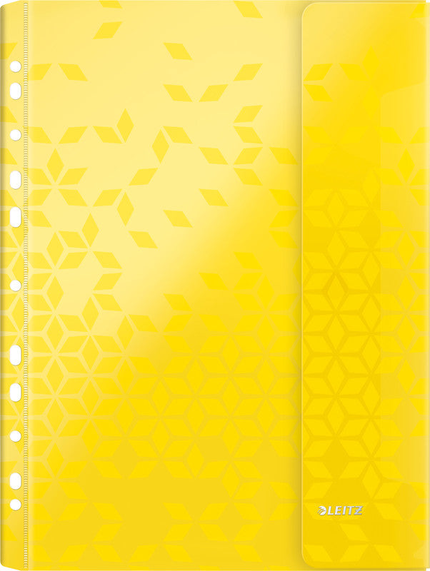 Leitz WOW A4 Prospekthülle, Eurolochung, 200 µm, Seitenklappe, Klettverschluss, 40 Blatt, assortiert – 6 Stück
