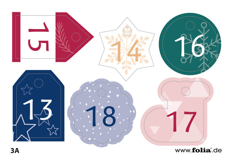 Folia Adventskalender-Set – 24 Beutel – 100 × 130 mm