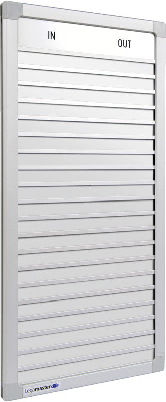 Legamaster Anwesenheitstafel, magnetisch, Kunststoff-Oberfläche, Alurahmen – 26 × 54 cm, Grau