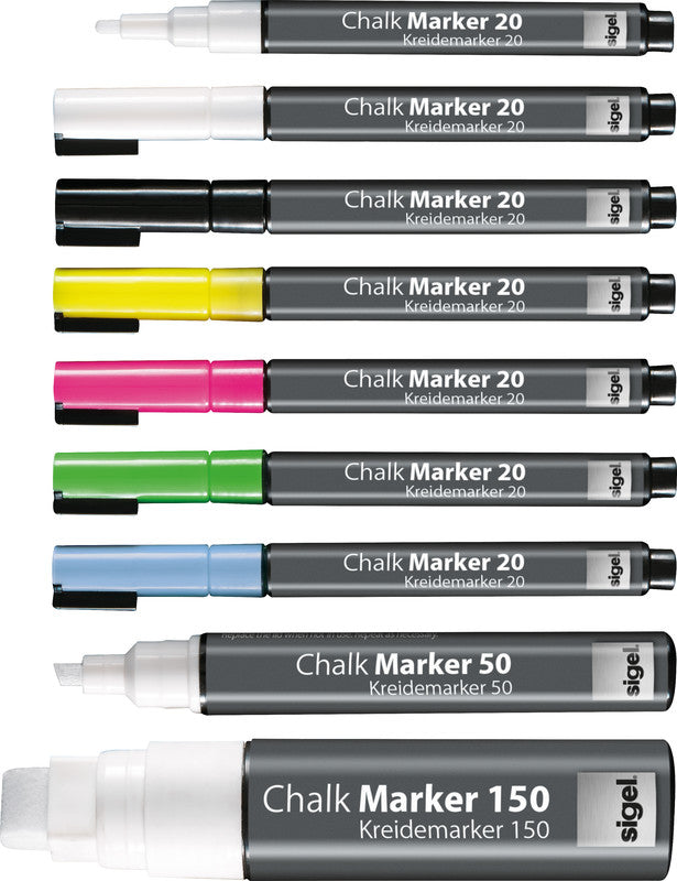 Sigel Artverum Kreidemarker – Rund, 2–3 mm – Weiss – 2er-Set