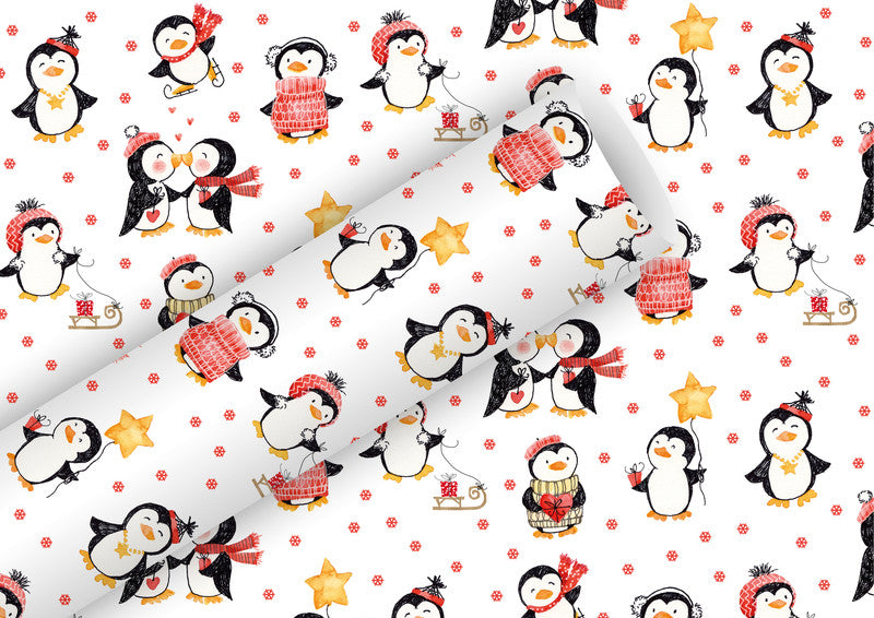 Braun + Company Geschenkpapier – Pingie Kiss (Weihnachten) – Papier, 80 g/m2 – 700 × 2000 mm