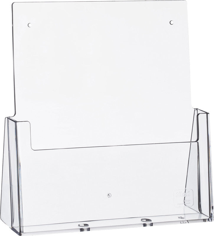 Helit Tischprospekthalter the helpdesk – für A4 hoch, 1 Fach, transparent, Kunststoff, 237 × 84 × 253 mm
