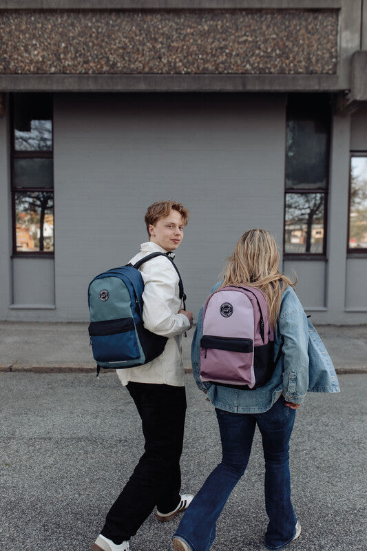 Beckmann Rucksack City – Pink Colorblock – 31,0 × 47,0 × 24,0 cm – aus recycelten PET-Flaschen (rPET)