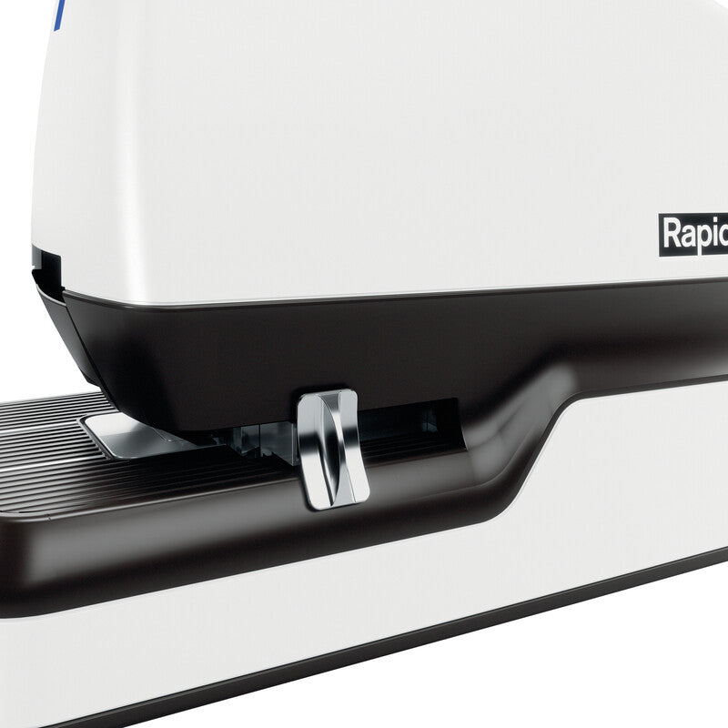 Rapid Optima 60E – Elektrischer Hefter, LED-Klammeranzeige, Einlegetiefe 5-30 mm, Weiss