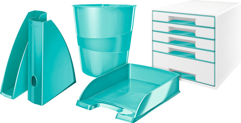 Leitz Papierkorb WOW – 15 l – Kunststoff (PS), quadratisch – blau