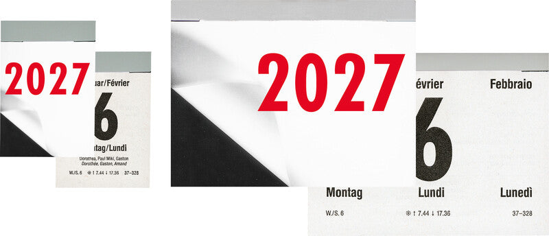 Biella Abreisskalender – 1 Tag/Blatt – zweisprachig Deutsch/Französisch – 2027 – 5,4 × 8 cm