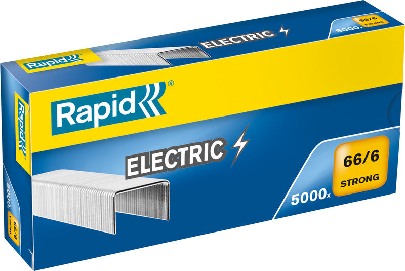Rapid Heftklammern 66/6 – für Rapid 90EC, 100E, 105E und andere – 6 mm – Metall, silber – 5000 Stück