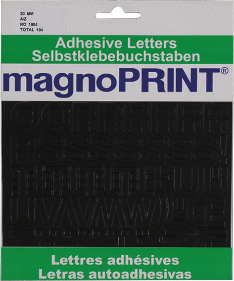 Magnoprint Schmucketiketten – Motiv Buchstaben und Zahlen – Folie, 20×20 mm, permanent haftend