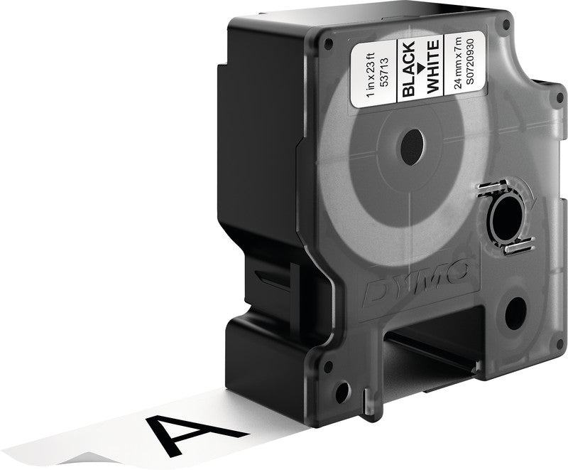 DYMO Schriftband – 24 mm × 7 m, weiss, schwarz – für DYMO POCKET, Dymo 1000+, 2000 und andere