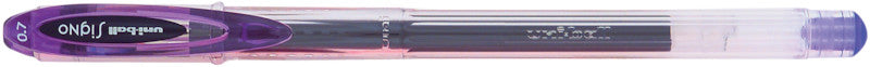 Uni-ball Signo Gelschreiber – violett, 0,4 mm, schnelltrocknend, für dunkles Papier, Kappe