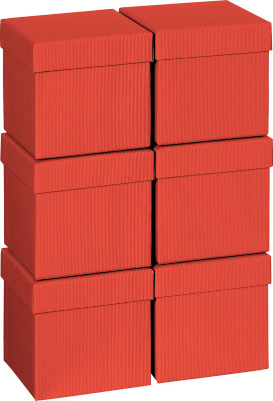 Stewo Geschenkbox – Neutral – Strukturprägung, FSC – 110 × 120 × 110 mm – Rot