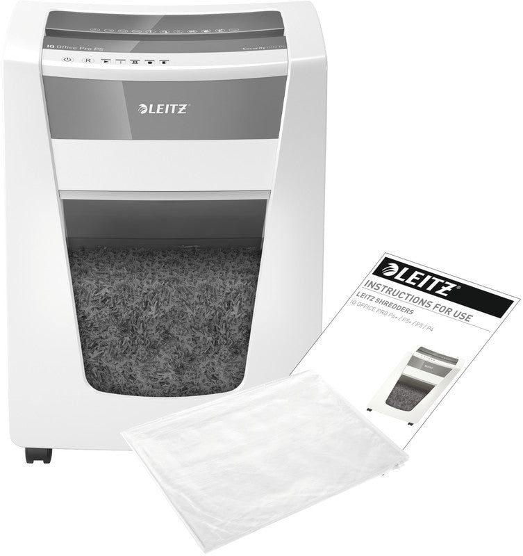 Leitz IQ Office Pro – Aktenvernichter, DIN P-5, Mikroschnitt 2 × 15 mm, 15 Blatt, 30 l, A4