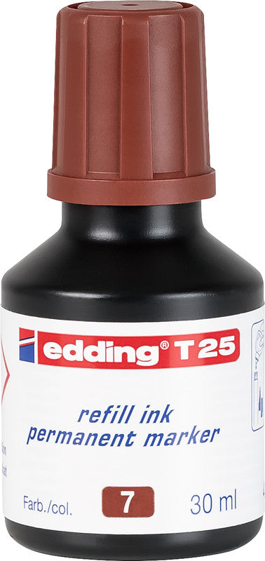 Edding Marker-Nachfüllung – braun, wasserfest, lichtbeständig, geruchsarm, 30 ml