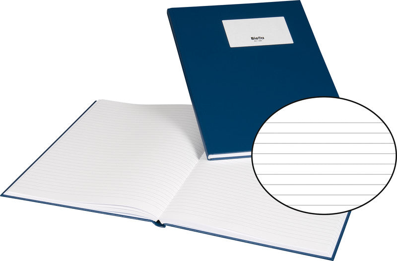 Biella Geschäftsbuch, A4, liniert, Fadenheftung, Karton, 80 Blatt, 100 g/m² – blau