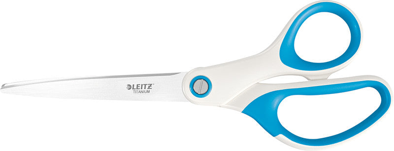 Leitz Universalschere – titanbeschichtet, für Rechts- und Linkshänder, spitz, Softgrip, Kunststoff, blau