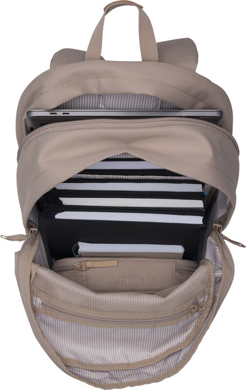 Beckmann City Rucksack – beige – 31,0×47,0×24,0 cm – aus recycelten PET-Flaschen (rPET)