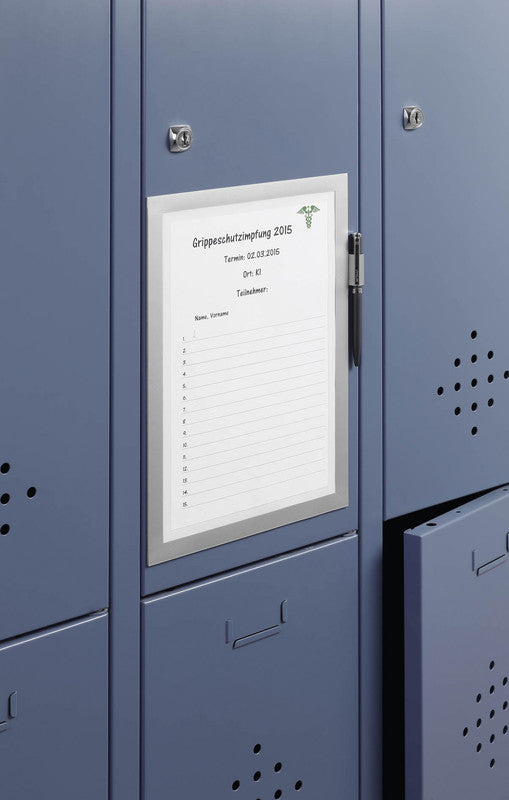 Durable DURAFRAME Note Magnetrahmen – A4 – silber metallic