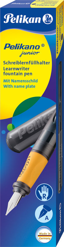 Pelikano junior – Federspitze A – für Rechtshänder – Anthrazit, Blau – Patronen