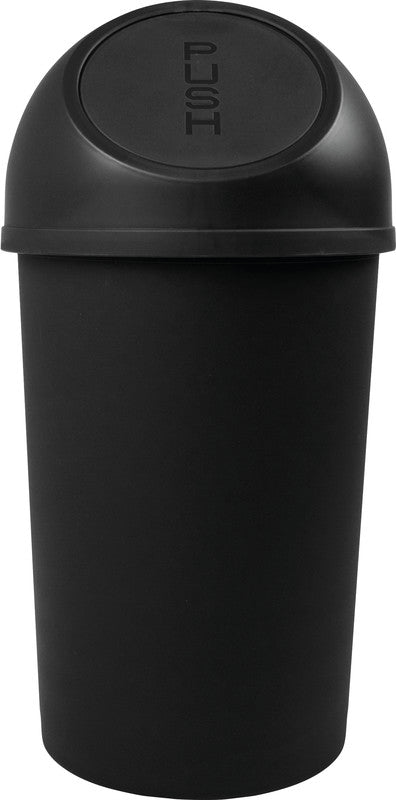 Helit Abfallcontainer the flip – 13 l, mit Deckel – Kunststoff, schwarz – Ø 253 × H 490 mm